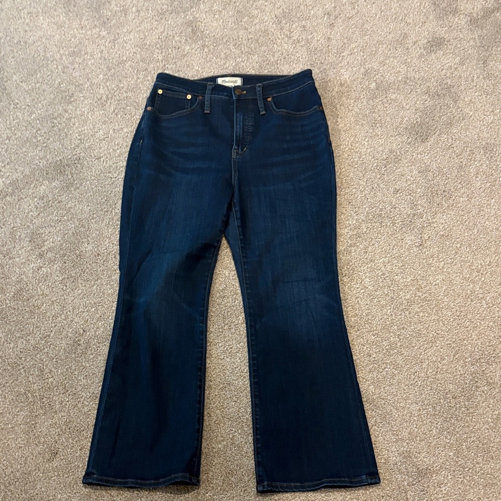 Madewell Curvy Cali Demi-Boot Dark Indigo Flare Jeans
